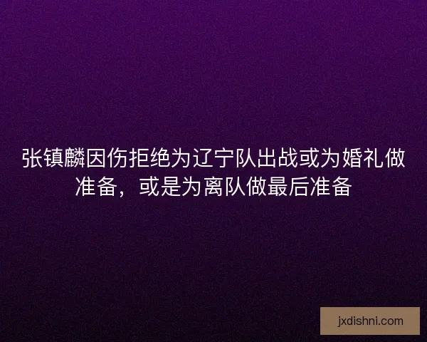 张镇麟因伤拒绝为辽宁队出战或为婚礼做准备，或是为离队做最后准备